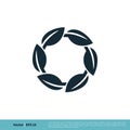 Circle Leaves Icon Vector Logo Template Illustration Design. Vector EPS 10 Royalty Free Stock Photo