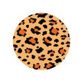 Spotted circle on a white background. Trendy leopard print. Royalty Free Stock Photo