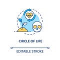 Circle of life concept icon. Natural lifecycle, biological process. Plant growing and dying idea thin line illustration