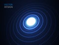 Circle light effect with blue lines. Abstract background. Vector graphic design. Royalty Free Stock Photo