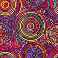 Circle line random color seamless pattern