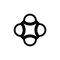 Circle linked loop object logo vector