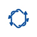 Circle linked rotation arrow symbol logo vector