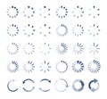 Circle loader. Download, uploading indicator vector icons