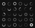 Circle loader icon. Round progress bar and download symbol for application UI, countdown and wait indicator. Vector