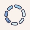 Circle loading color vector doodle simple icon Royalty Free Stock Photo