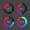 Circle Loading Progress Bars dark version