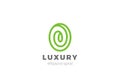 Circle Logo abstract Luxury Cosmetics SPA design vector template Linear Outline style