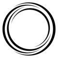 Circle logo, digital target round, shape swirl orbit, loop globe Royalty Free Stock Photo
