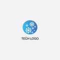 Circle logo technology illustration icon. vector design Royalty Free Stock Photo