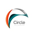 Circle logo. Transparent overlapping swirl shapes. Modern clean business icon