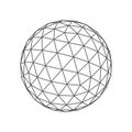 Circle low poly line geometric shape, lattice grid Royalty Free Stock Photo