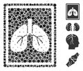 Circle Lungs Fluorography Icon Collage