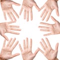 Circle made of woman hands Royalty Free Stock Photo