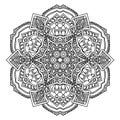 Hand drawing mandala, coloring page, circle mandala, black and white