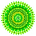 Circle mandala pattern. Anahata chakra.