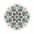 Mexican Folklore-inspired Mandala Design With Floral Elements