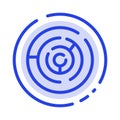 Circle, Circle Maze, Labyrinth, Maze Blue Dotted Line Line Icon Royalty Free Stock Photo