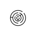 Circle, Circle Maze, Labyrinth, Maze Business Logo Template. Flat Color Royalty Free Stock Photo