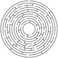 Circle maze. Vector circular labyrinth