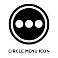 Circle Menu icon vector isolated on white background, logo concept of Circle Menu sign on transparent background, black filled