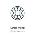 Circle menu outline vector icon. Thin line black circle menu icon, flat vector simple element illustration from editable ultimate