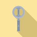 Circle metal detector icon, flat style Royalty Free Stock Photo