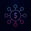 Circle of money nolan icon. Simple thin line, outline vector of banking icons for ui and ux, website or mobile application