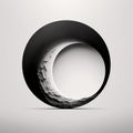 Circle and moon inscribed in it, concept for creating a logo.