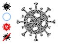 Dotted Covid Virus Mosaic of Circles and Bonus Icons