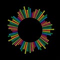 Circle mosaic equalizer design isolated on black background