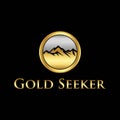 Circle mountain gold seeker logo template