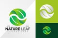 Circle Nature Leaf Logo Design Vector illustration template Royalty Free Stock Photo