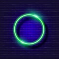 Circle neon sign. Glowing geometric figure for design