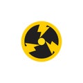 Circle nuclear enegry logo icon vector template