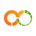 Circle Orange infinity Datas Logo Royalty Free Stock Photo
