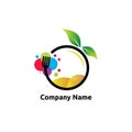 Circle organic food logo vector concept, icon, element, and template for company Royalty Free Stock Photo