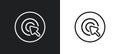 circle outline icon in white and black colors. circle flat vector icon from cursor collection for web, mobile apps and ui Royalty Free Stock Photo
