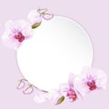 Circle paper with orchids Royalty Free Stock Photo