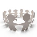 Circle paper people with clipping Royalty Free Stock Photo