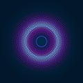 Circle particle tech dynamic wave red light halo abstract vector background