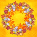 Circle pattern with bellflowers. Round kaleidoscope of flowers and floral elements. Royalty Free Stock Photo