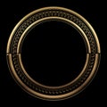 Circle Pattern Gold on Black Background vector illustrator Royalty Free Stock Photo