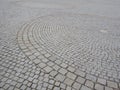 Circle pattern made of cobble pavement Royalty Free Stock Photo