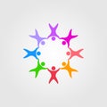 Circle people family together human unity logo vector