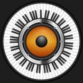 Circle piano keys with speaker