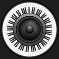 Circle piano keys with speaker