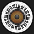 Circle piano keys with speaker