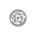 Circle pizza line icon