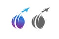 Circle Planet Travel Airplane Creative Design Logo